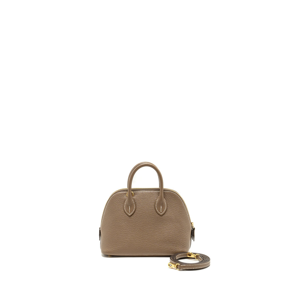 HERMES MINI BOLIDE CHÈVRE MYSORE ETOUPE GHW