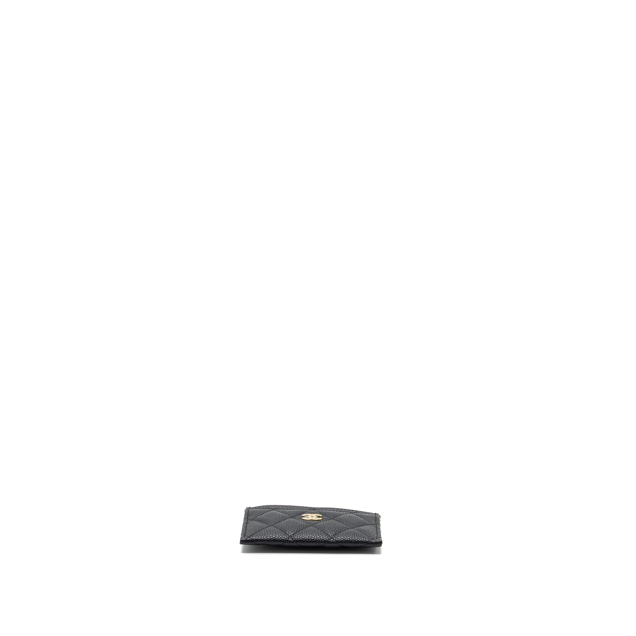 CHANEL CLASSIC CARD HOLDER CAVIAR BLACK GHW(MICROCHIP)