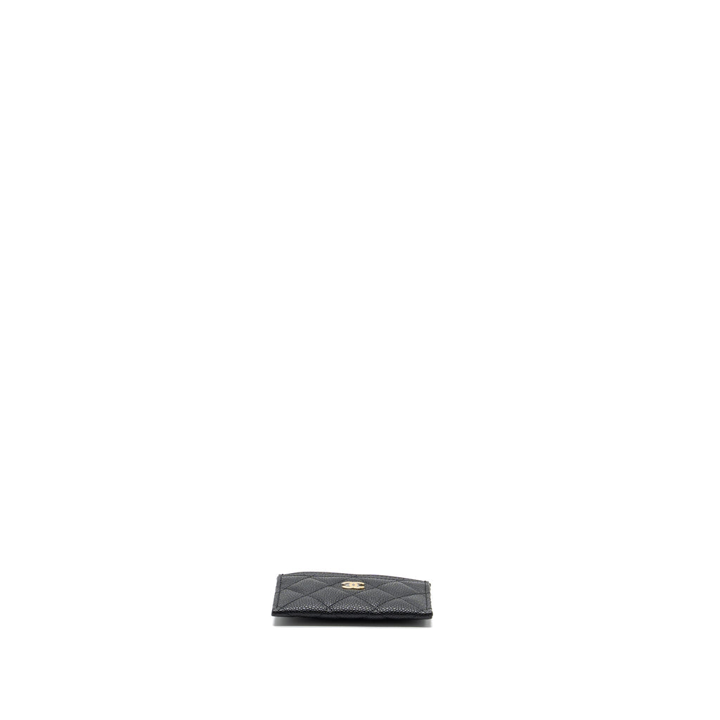 CHANEL CLASSIC CARD HOLDER CAVIAR BLACK GHW (MICROCHIP )
