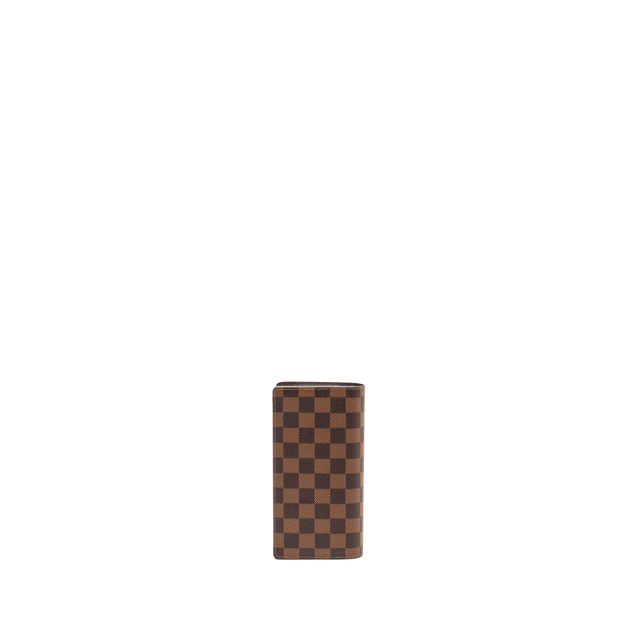LOUIS VUITTON BRAZZA LONG WALLET DAMIER EBENE CANVAS GHW