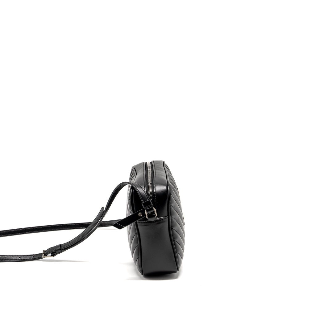SAINT LAURENT LOU CAMERA BAG CALFSKIN BLACK RUTHENIUM SHW