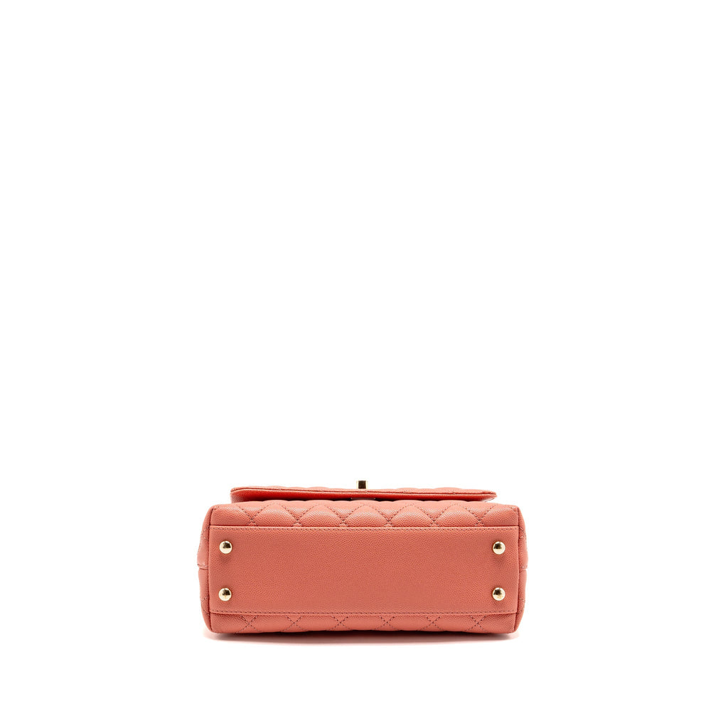 CHANEL SMALL COCO HANDLE CAVIAR PINK LGHW (MICROCHIP)