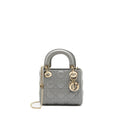 DIOR MINI LADY DIOR LAMBSKIN GREY LGHW