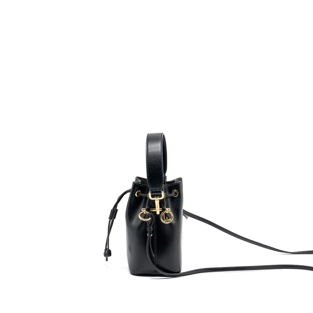 FENDI MINI MON TRESOR BUCKET BAG CALFSKIN BLACK GHW
