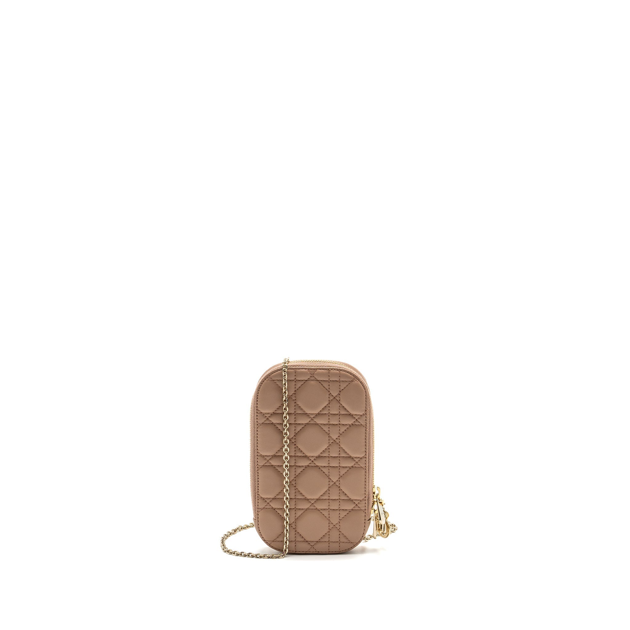 DIOR LADY DIOR CALL'IN DIOR PHONE HOLDER LAMBSKIN DUSTY PINK LGHW