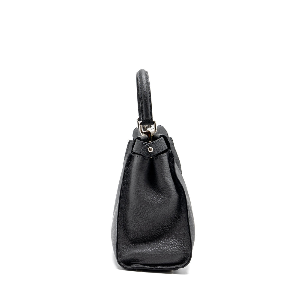 FENDI MEDIUM PEEKABOO BAG SELLERIA LEATHER BLACK SHW