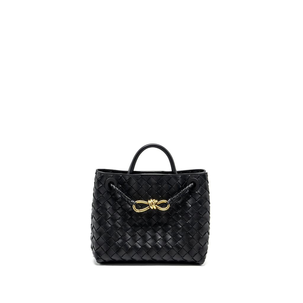 BOTTEGA VENETA SMALL ANDIAMO BAG LAMBSKIN BLACK GHW