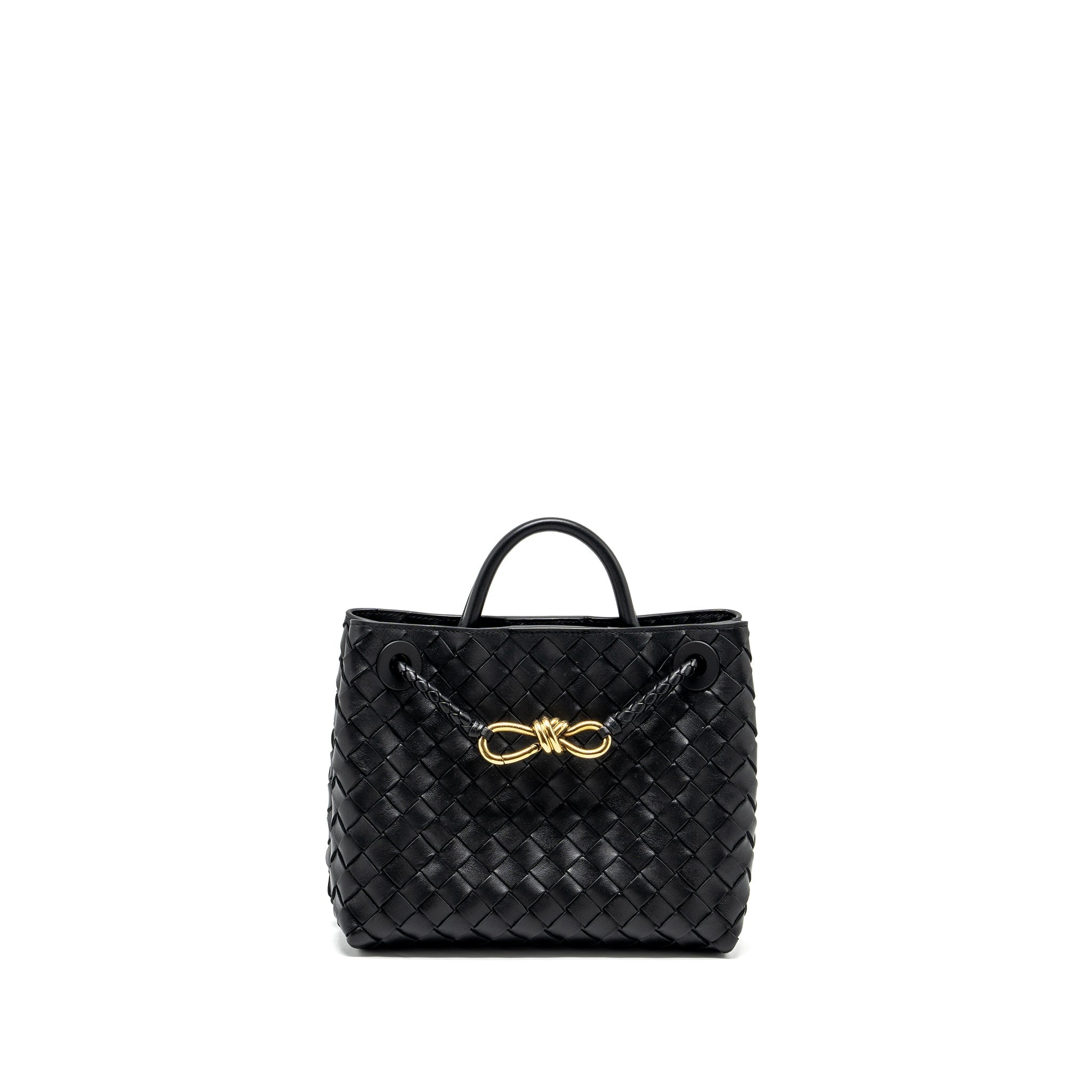 BOTTEGA VENETA SMALL ANDIAMO BAG LAMBSKIN BLACK GHW
