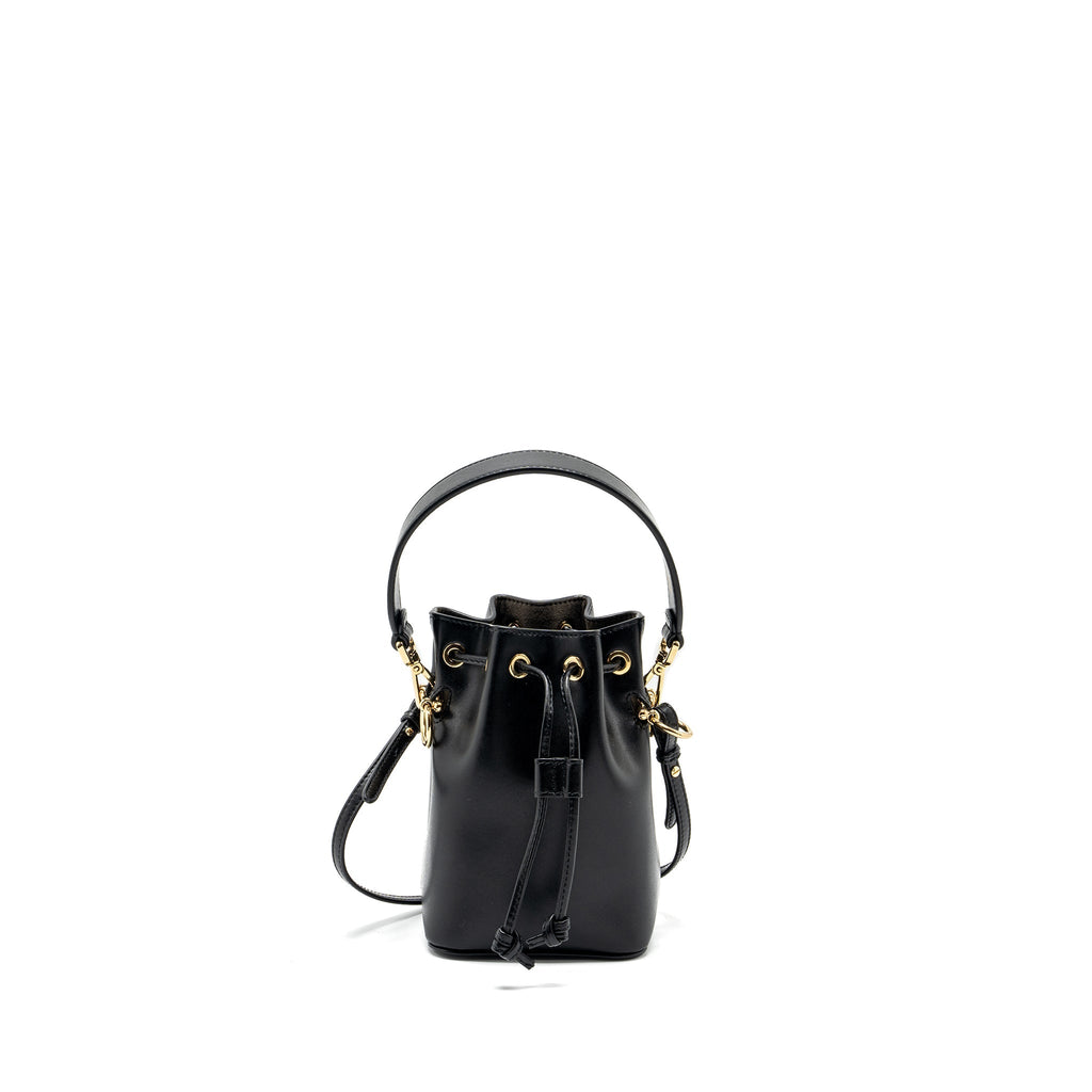 FENDI MINI MON TRESOR BUCKET BAG CALFSKIN BLACK GHW