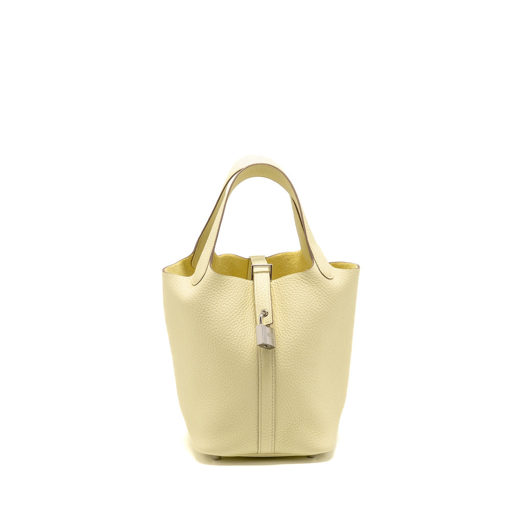 HERMES PICOTIN 18 LOCK BAG CLEMENCE JAUNE MILTON SHW