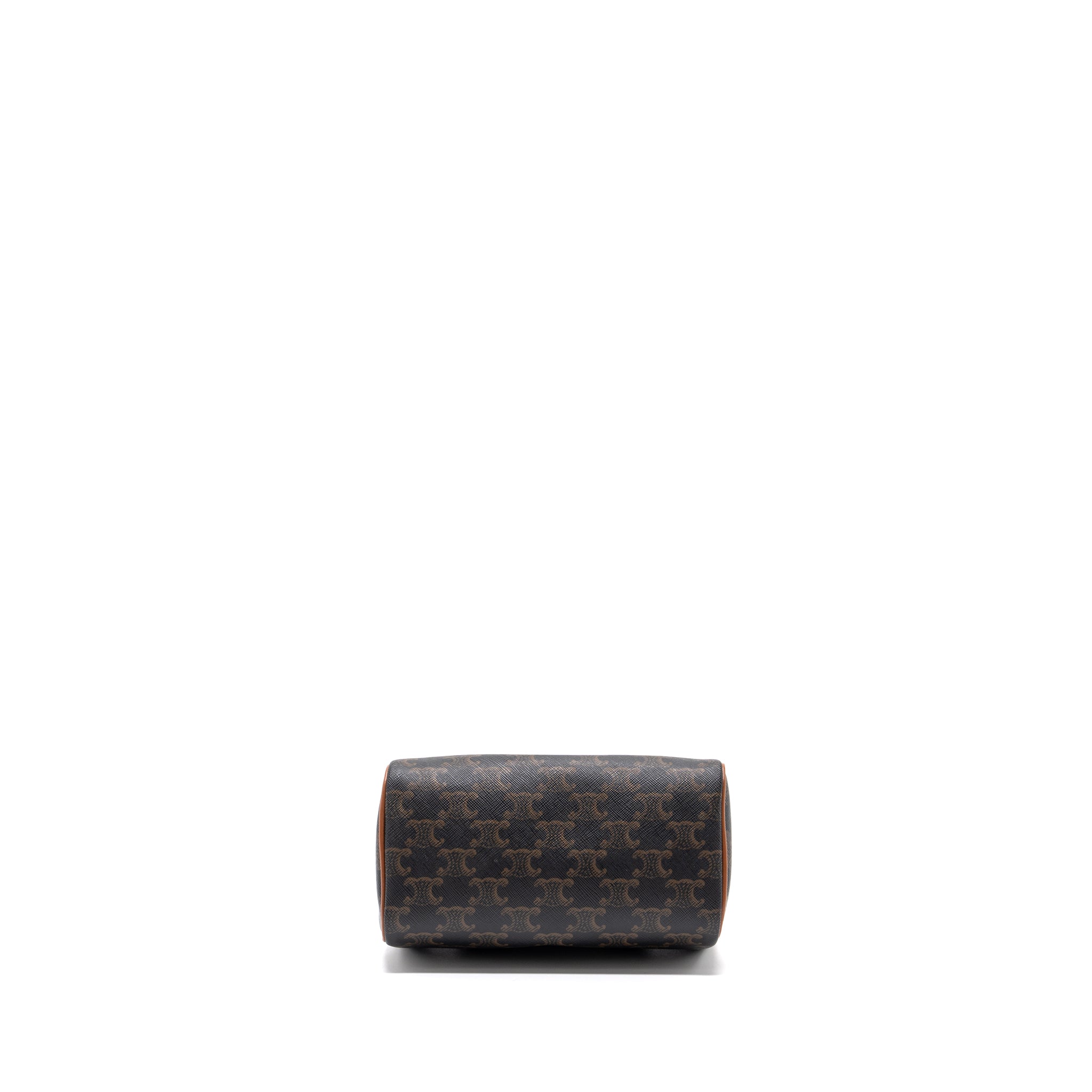 CELINE SMALL BOSTON BAG TRIOMPHE CANVAS/ LEATHER BROWN GHW