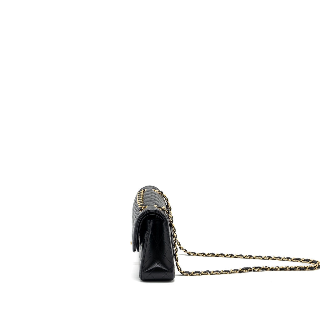 CHANEL SMALL CLASSIC DOUBLE FLAP BAG LAMBSKIN BLACK GHW