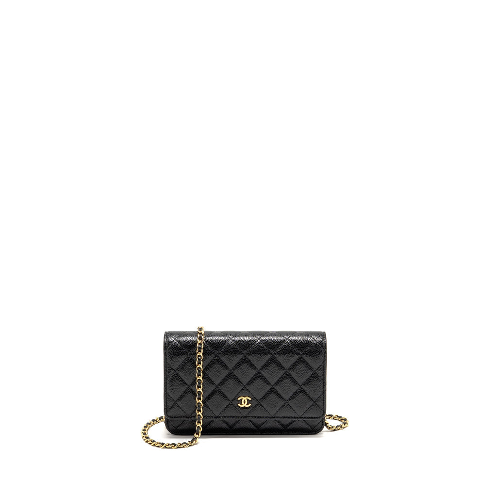CHANEL CLASSIC WALLET ON CHAIN CAVIAR BLACK GHW