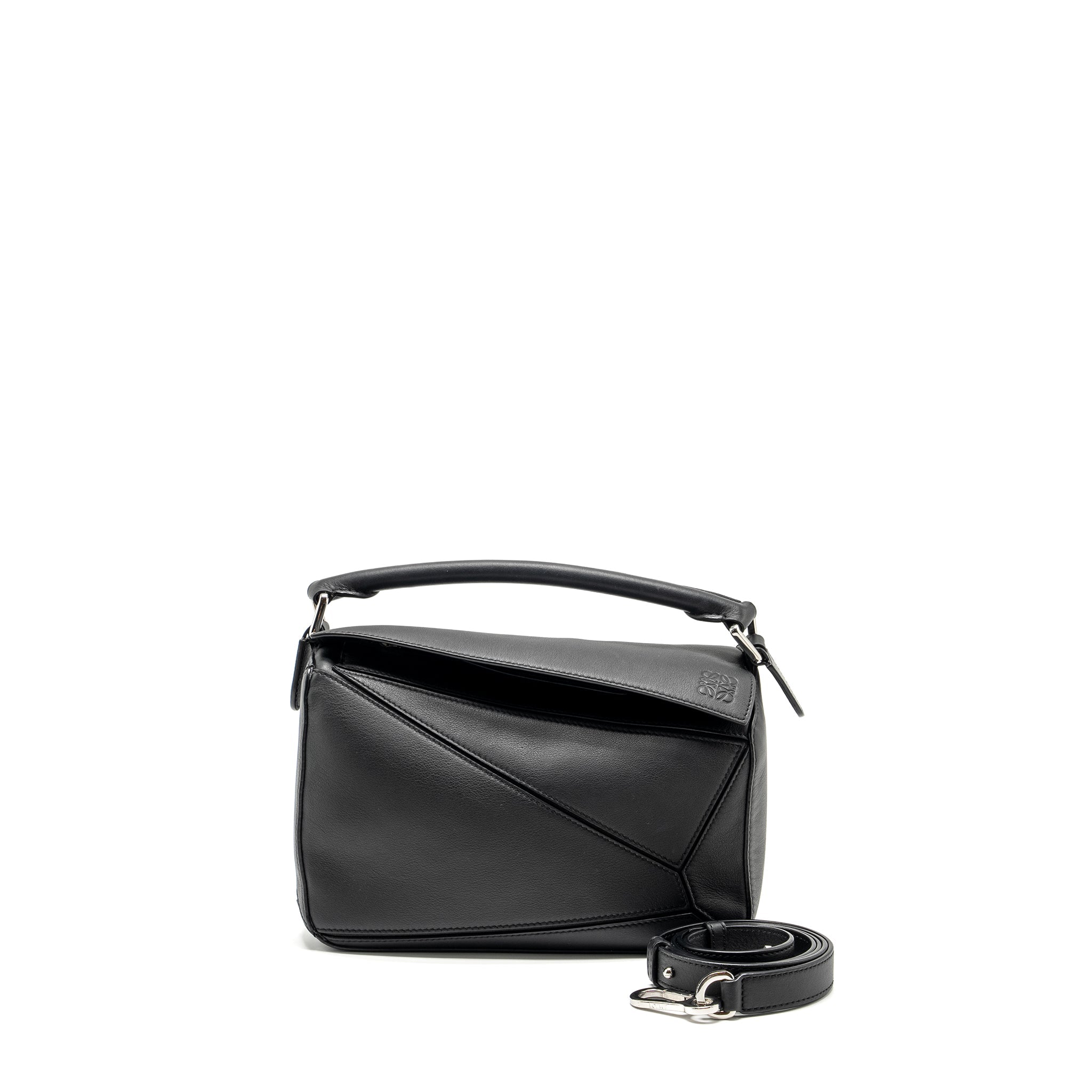 LOEWE SMALL PUZZLE BAG CALFSKIN BLACK SHW