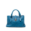 BOTTEGA VENETA LARGE TOTE BAG NAPPA BLUE RUTHENIUM HARDWARE