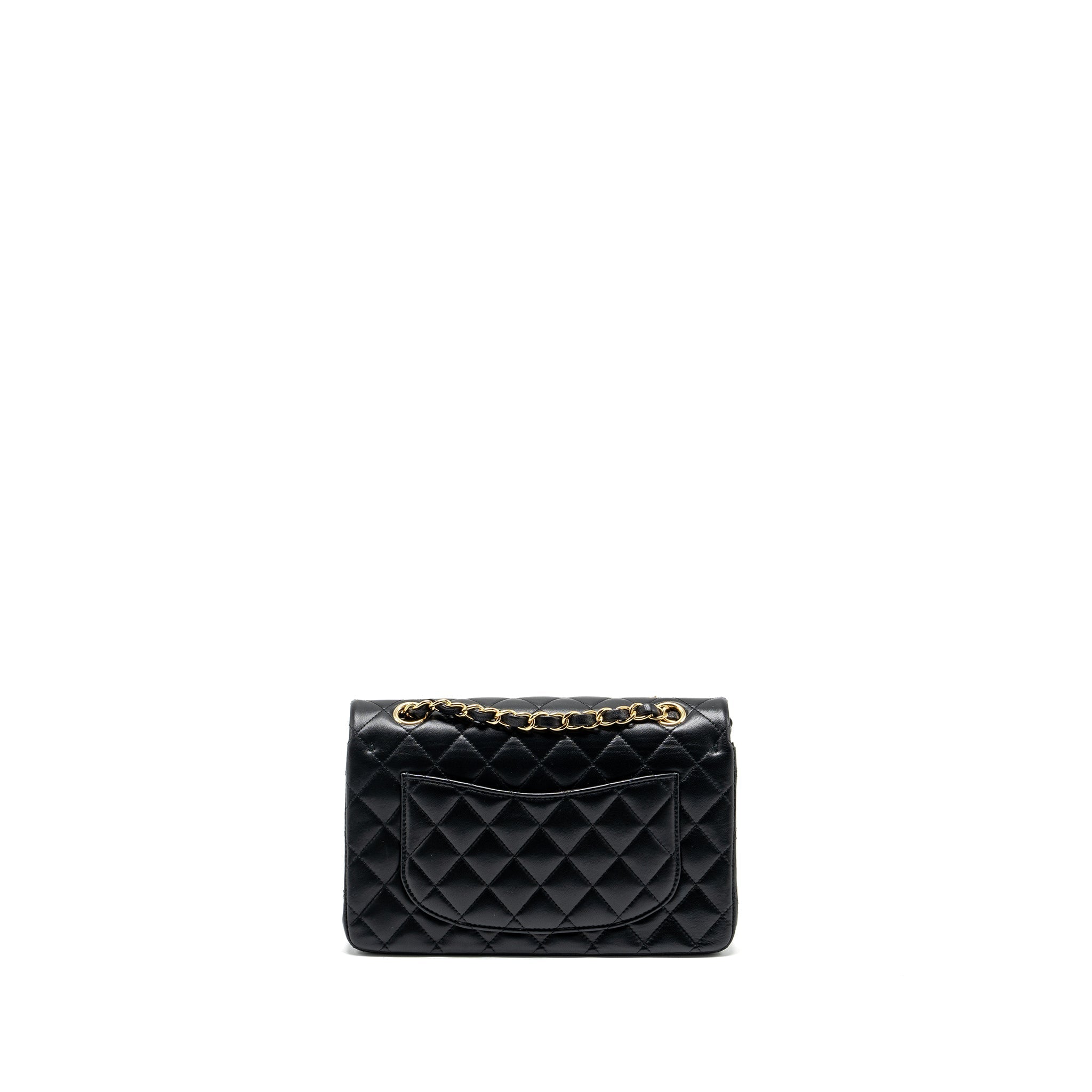 CHANEL SMALL CLASSIC DOUBLE FLAP BAG LAMBSKIN BLACK GHW