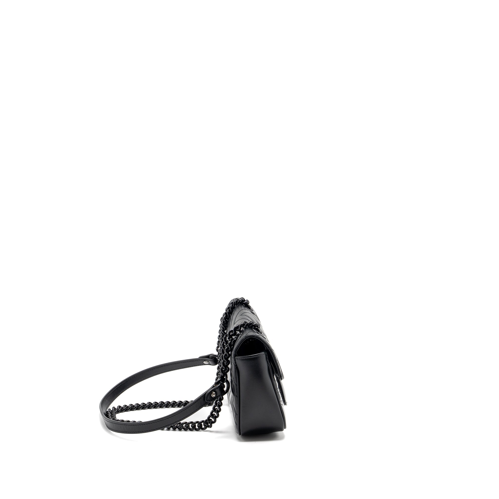 GUCCI MINI MARMONT CALFSKIN BLACK WITH BLACK HARDWARE