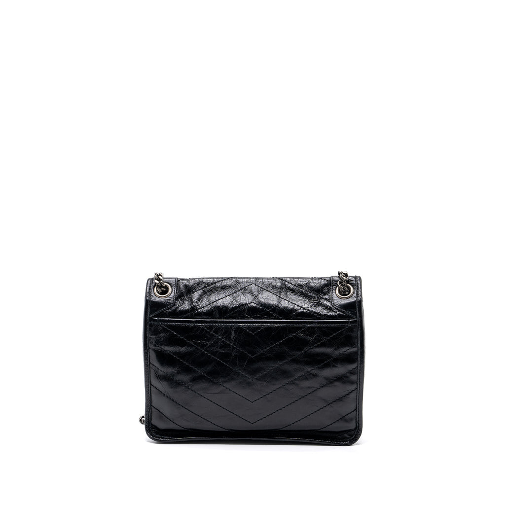 SAINT LAURENT MEDIUM NIKI CALFSKIN LEATHER BLACK SHW