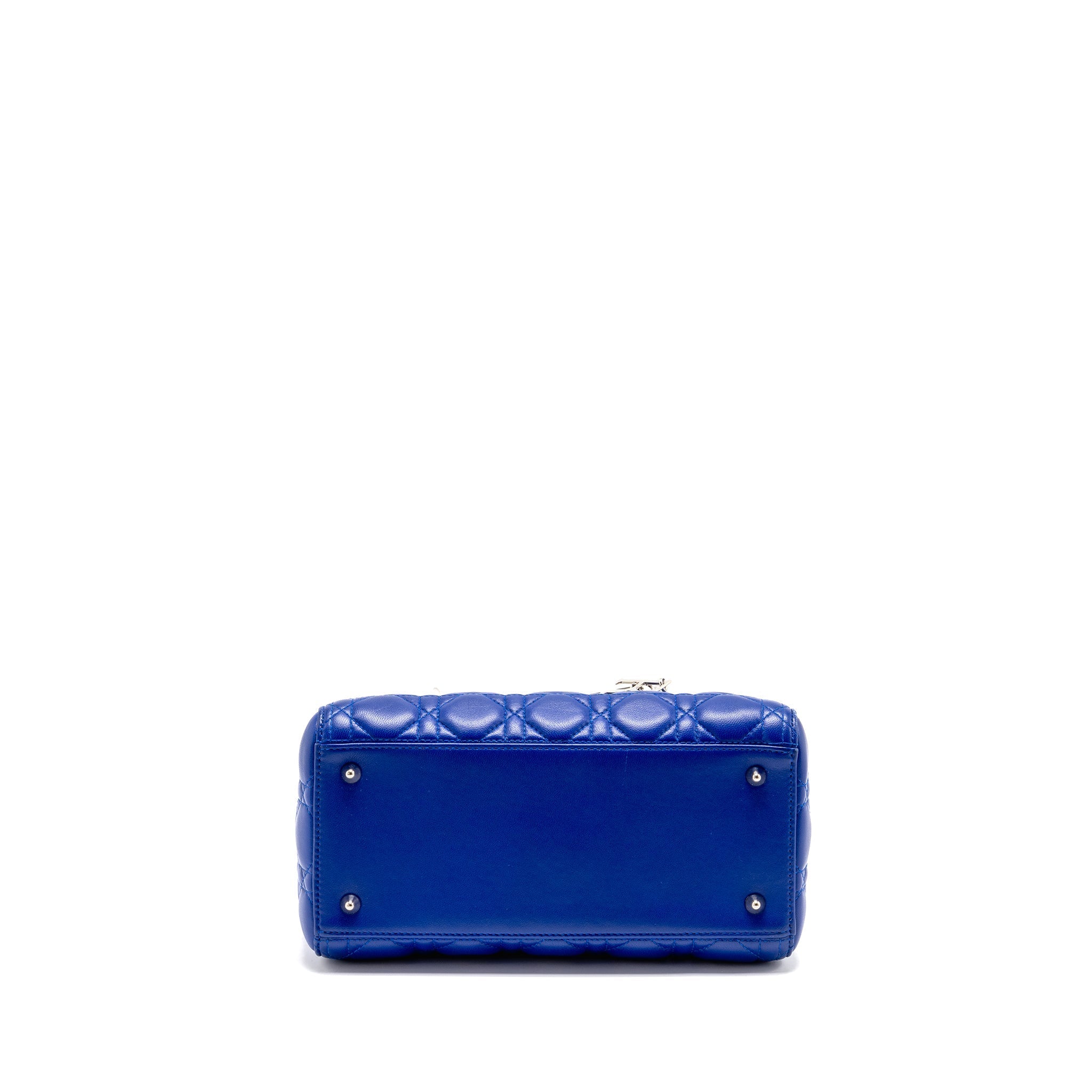 DIOR MEDIUM LADY DIOR LAMBSKIN BLUE SHW