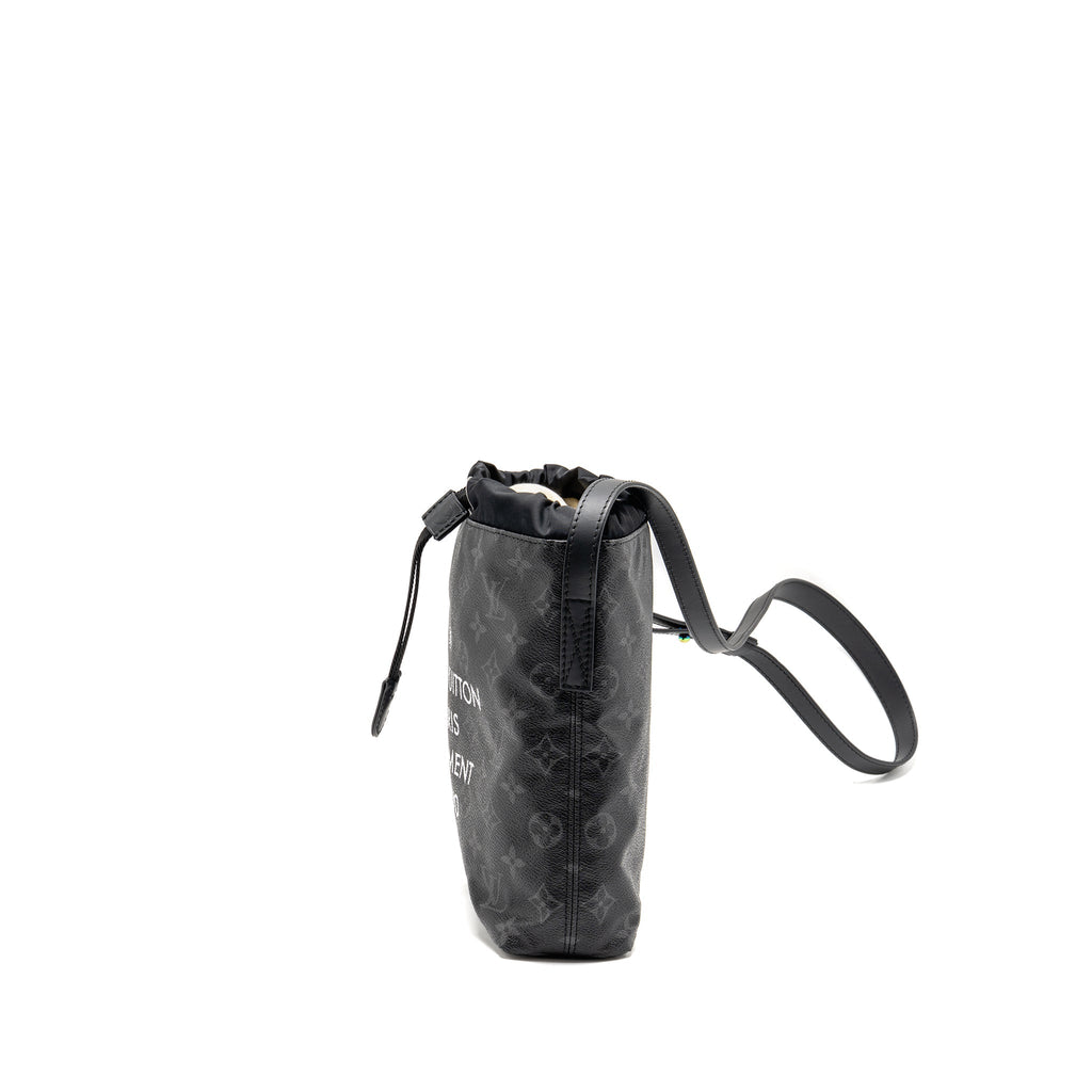 LOUIS VUITTON MONOGRAM ECLIPSE FRAGMENT NANO BAG CANVAS BLACK SHW