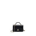CHANEL TOP HANDLE MINI RECTANGULAR LAMBSKIN BLACK LGHW(MICROCHIP)