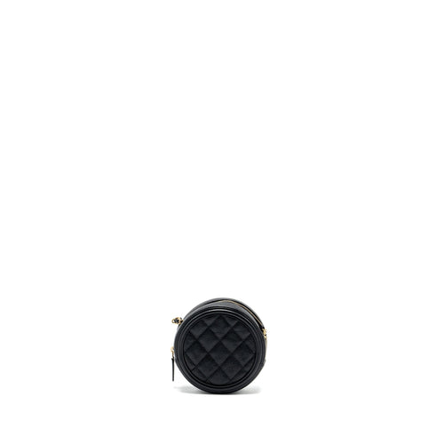 CHANEL CC FILIGREE QUILTED ROUND CROSSBODY BAG CAVIAR BLACK GHW