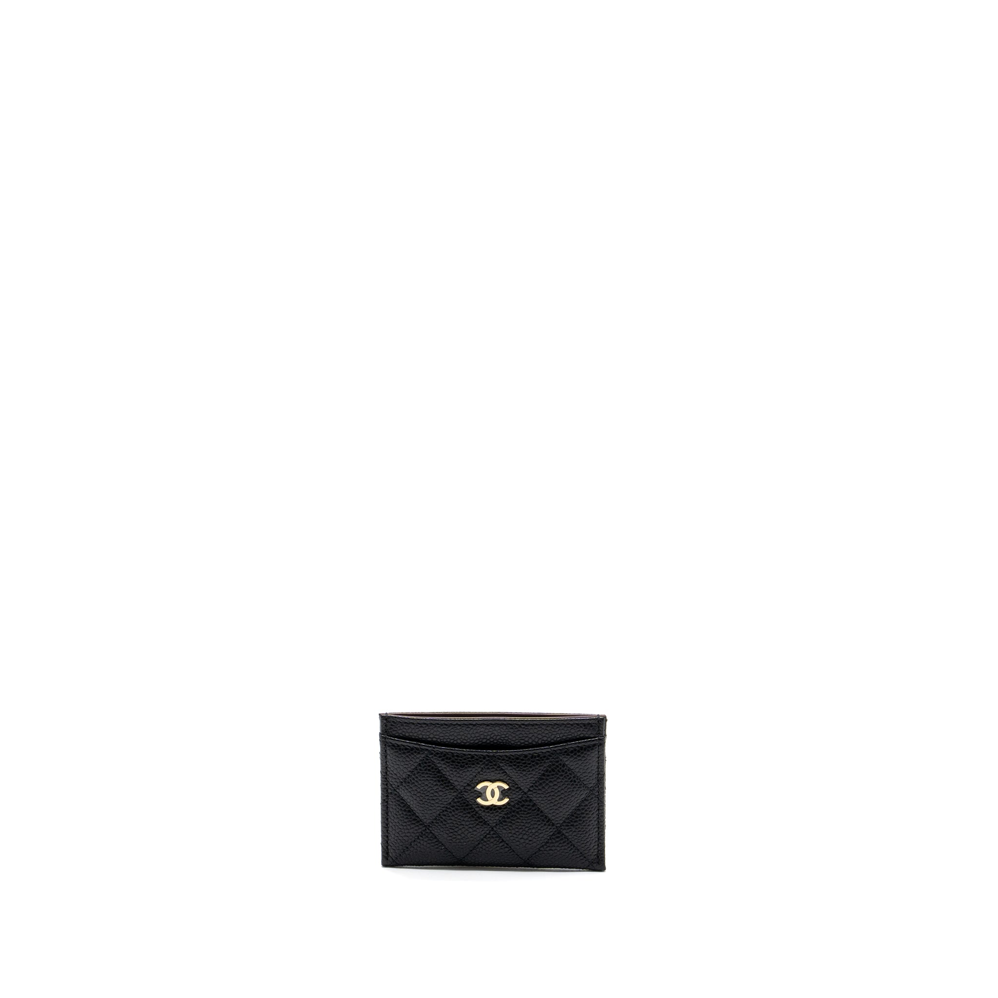 CHANEL CLASSIC CARD HOLDER CAVIAR BLACK GHW(MICROCHIP)