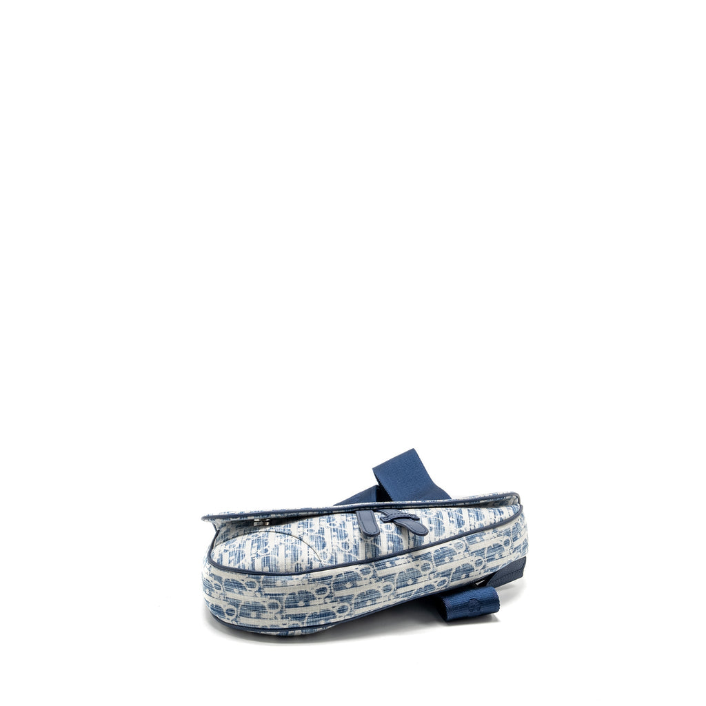 DIOR HOMME SADDLE BAG OBLIQUE KASURI BLUE/MULTICOLOUR SHW