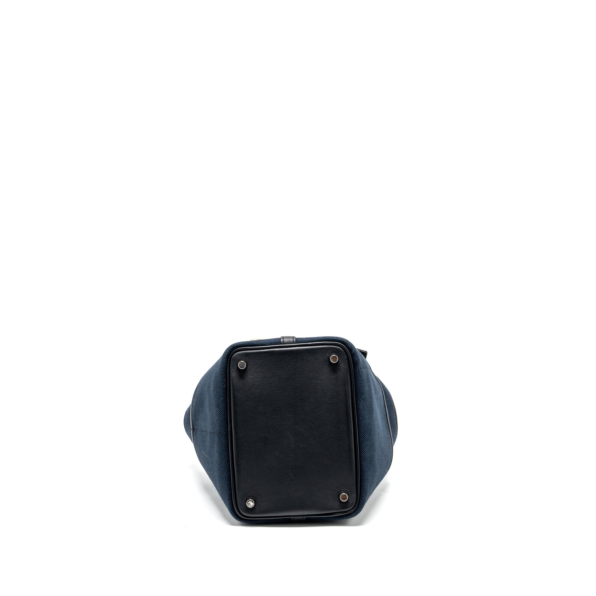 HERMES PICOTIN CARGO 18 LOCK BAG CANVAS/SWIFT BLUE MARINE/BLACK SHW