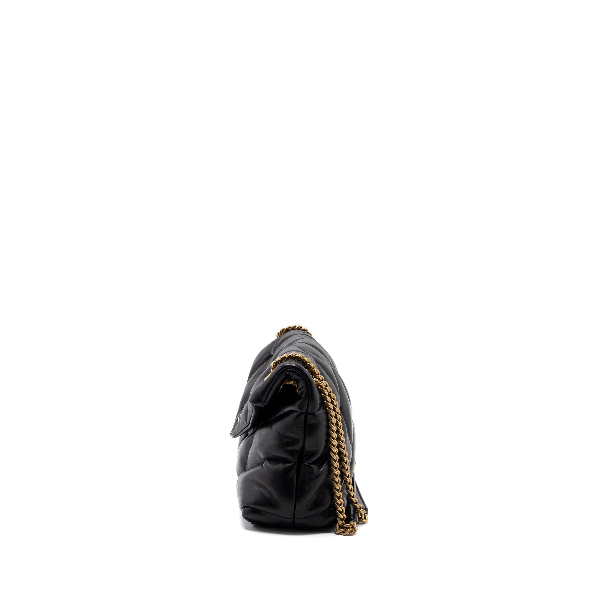 SAINT LAURENT/YSL SMALL PUFFER QUILTED NAPPA BLACK GHW