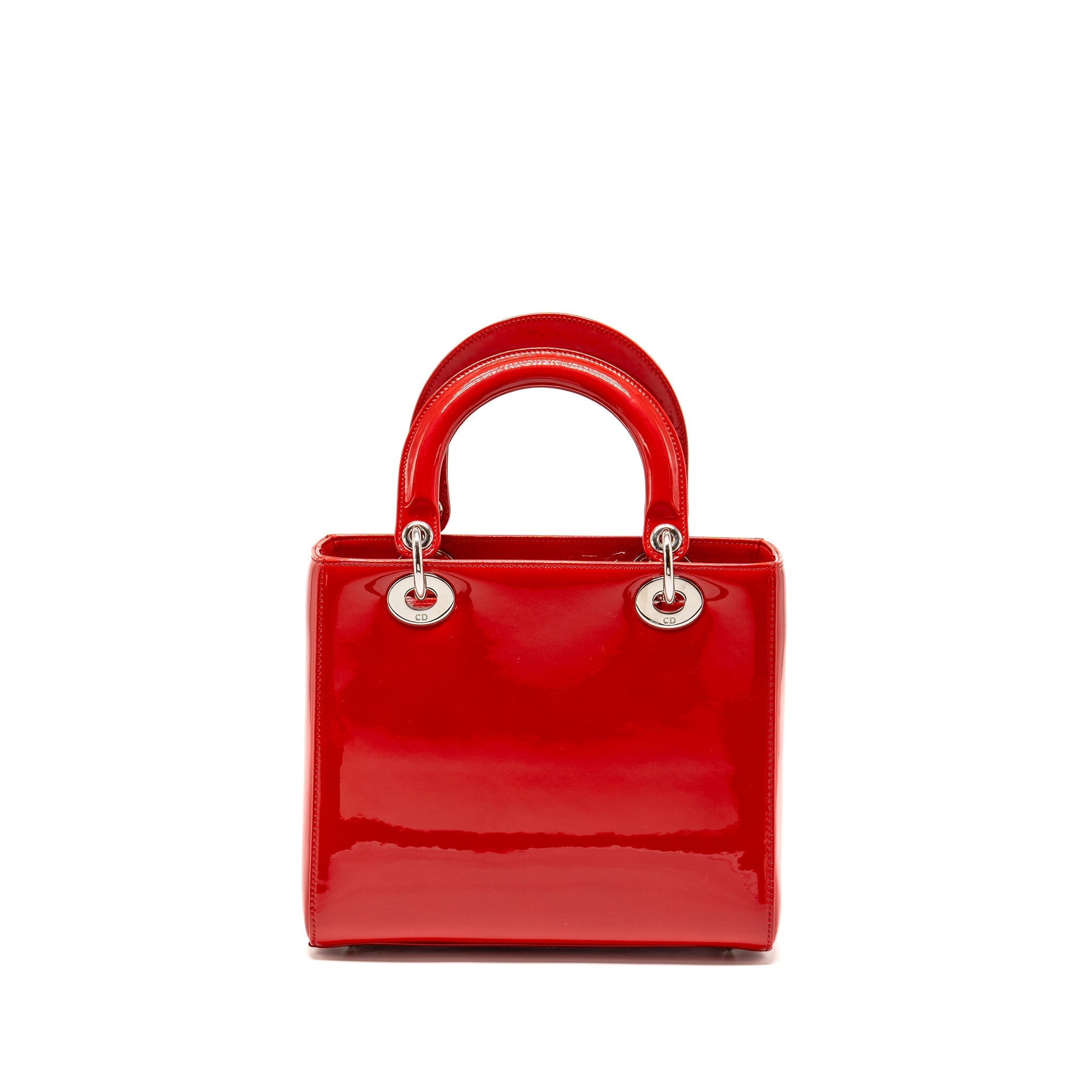 DIOR MEDIUM LADY DIOR PATENT RED SHW