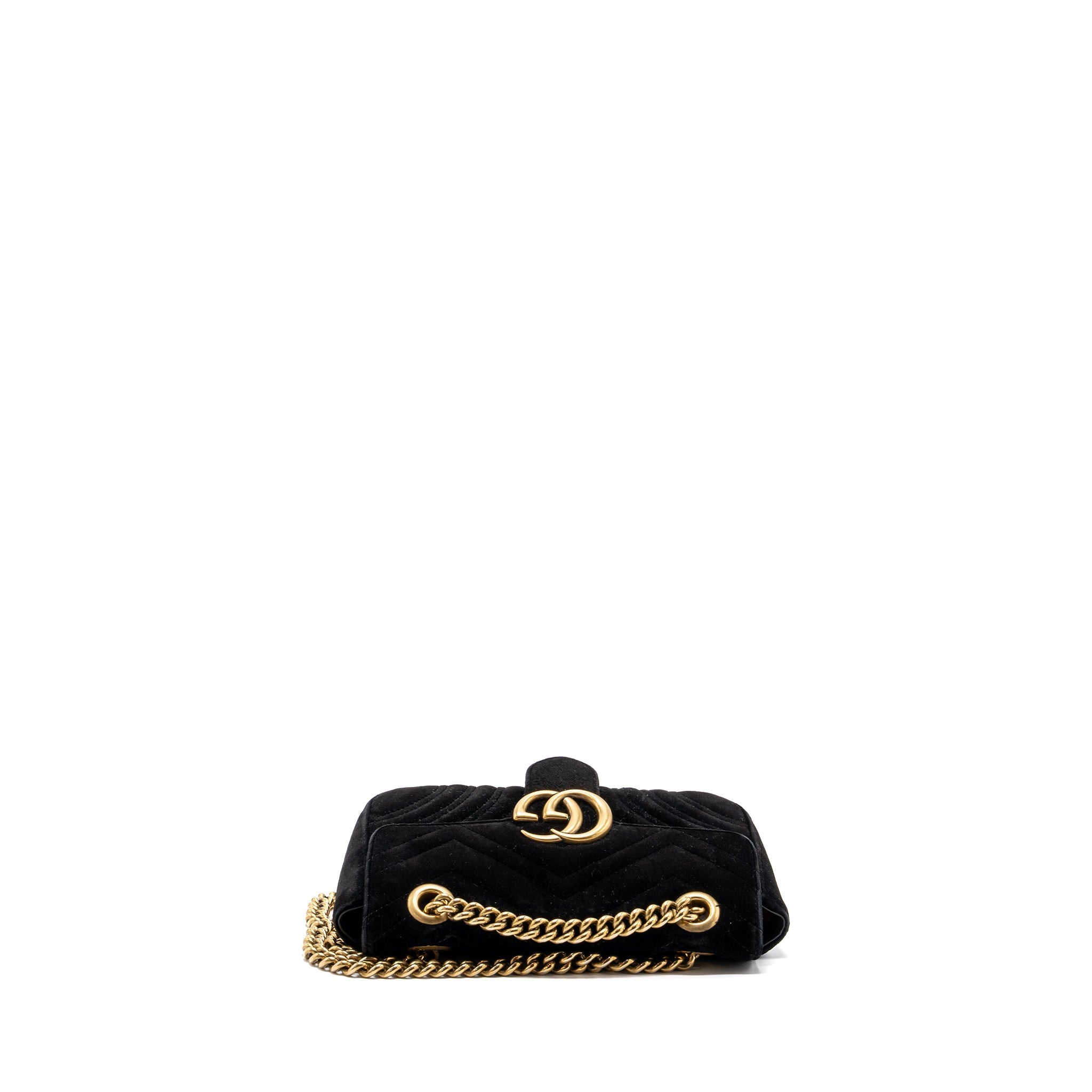 GUCCI MINI MARMONT VELVET BLACK GHW