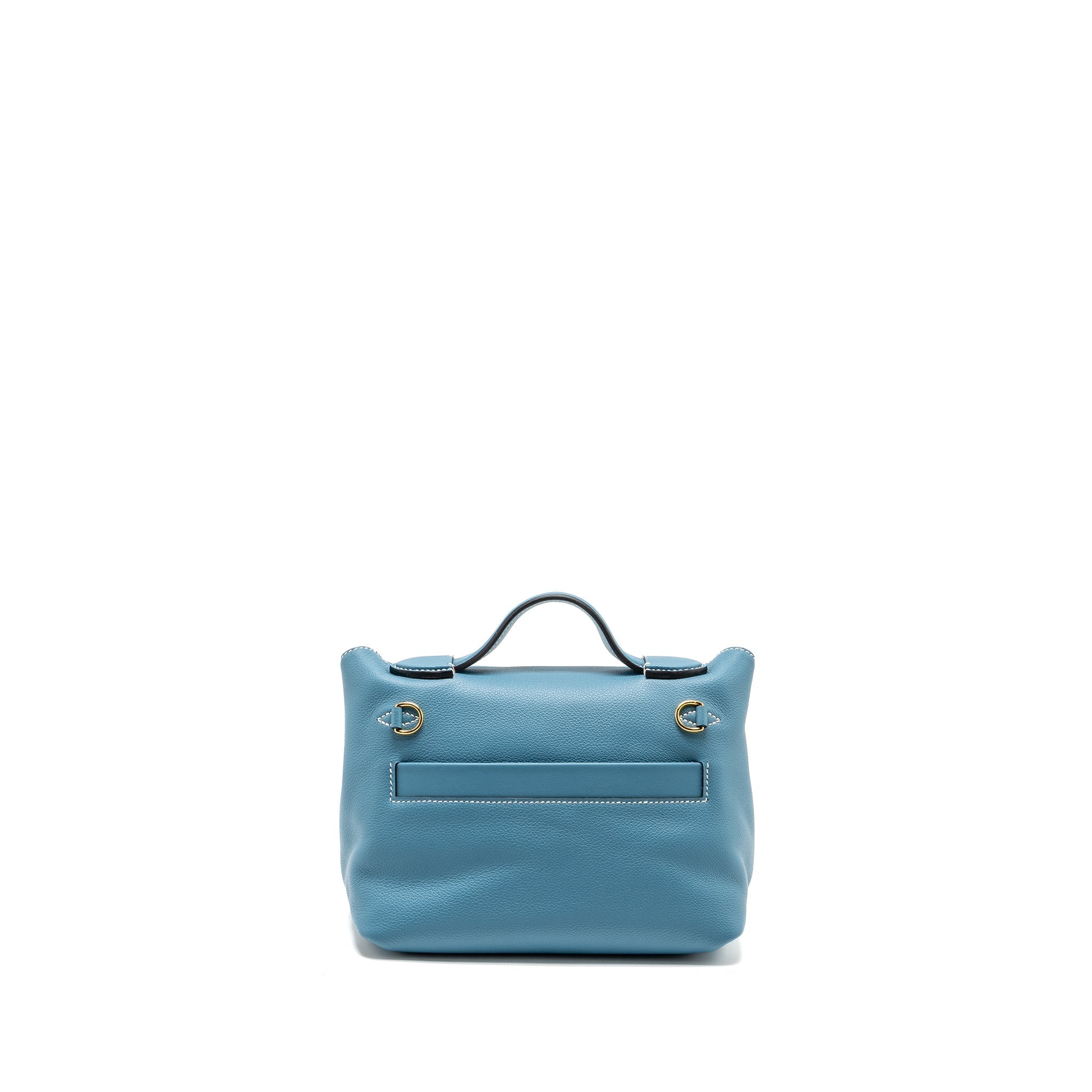 HERMES MINI 24/24 2424-21 BAG EVERCOLOR/SWIFT NEW BLEU JEAN GHW