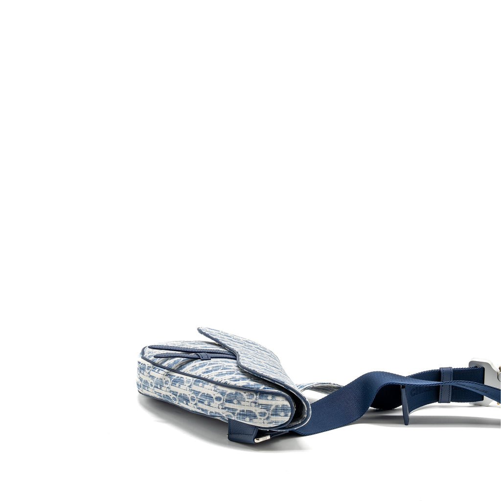 DIOR HOMME SADDLE BAG OBLIQUE KASURI BLUE/MULTICOLOUR SHW