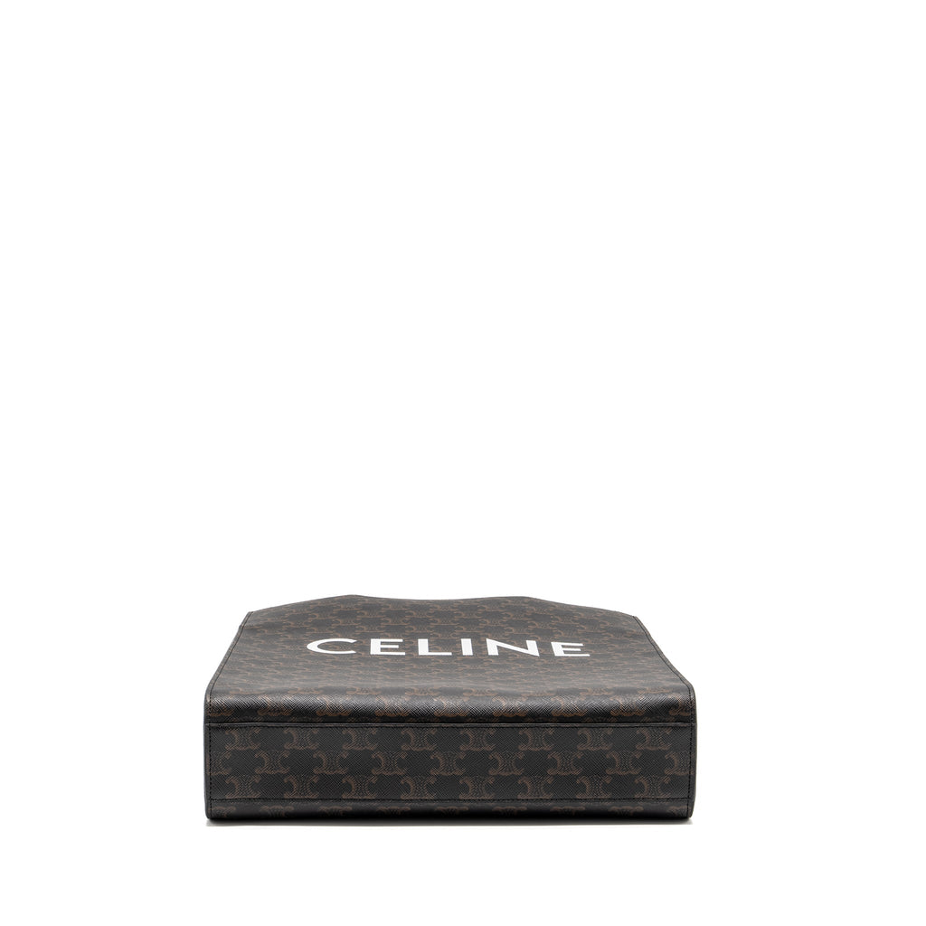 CELINE VERTICAL CABAS IN TRIOMPHE CANVAS BLACK / MULTICOLOUR GHW