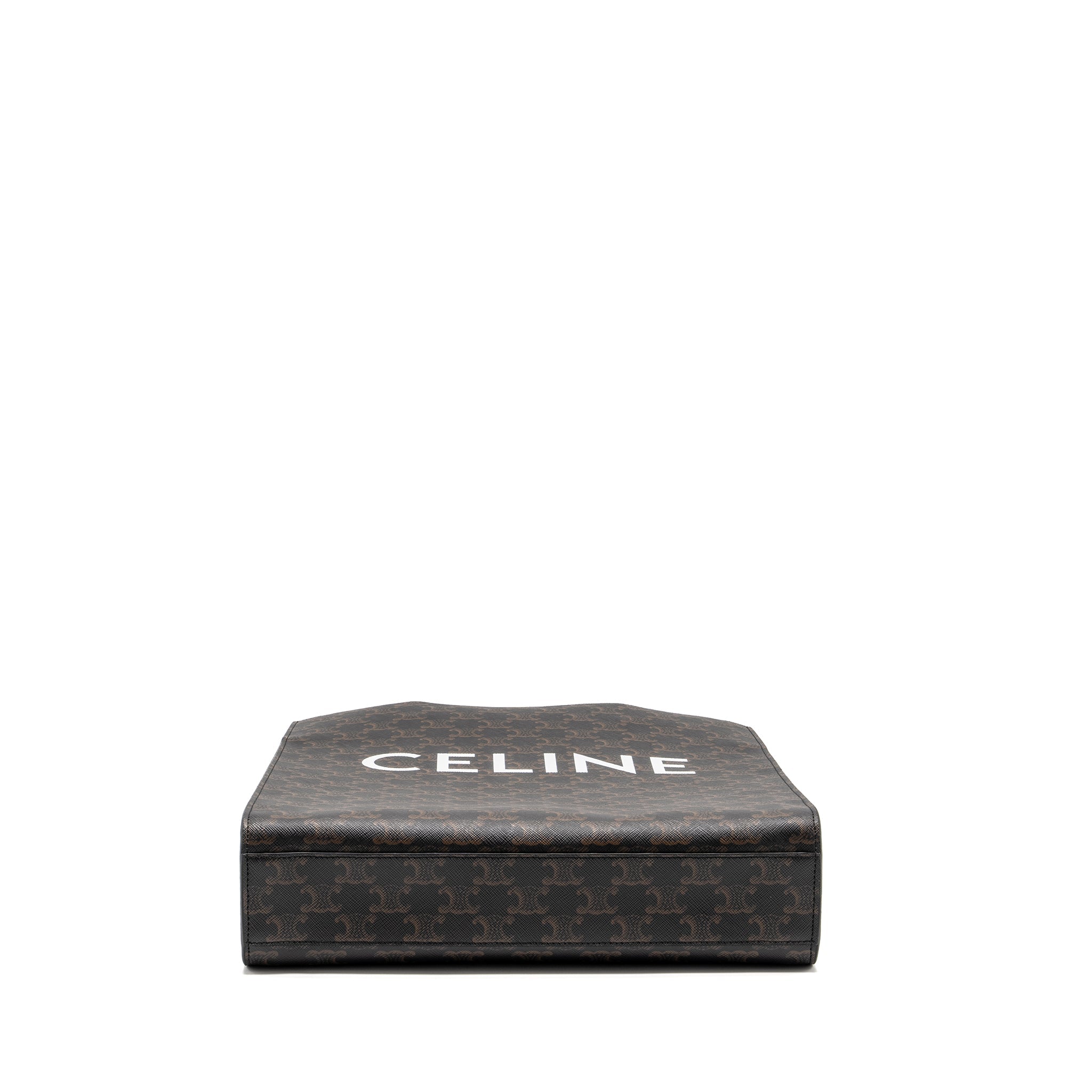 CELINE VERTICAL CABAS IN TRIOMPHE CANVAS BLACK / MULTICOLOUR GHW