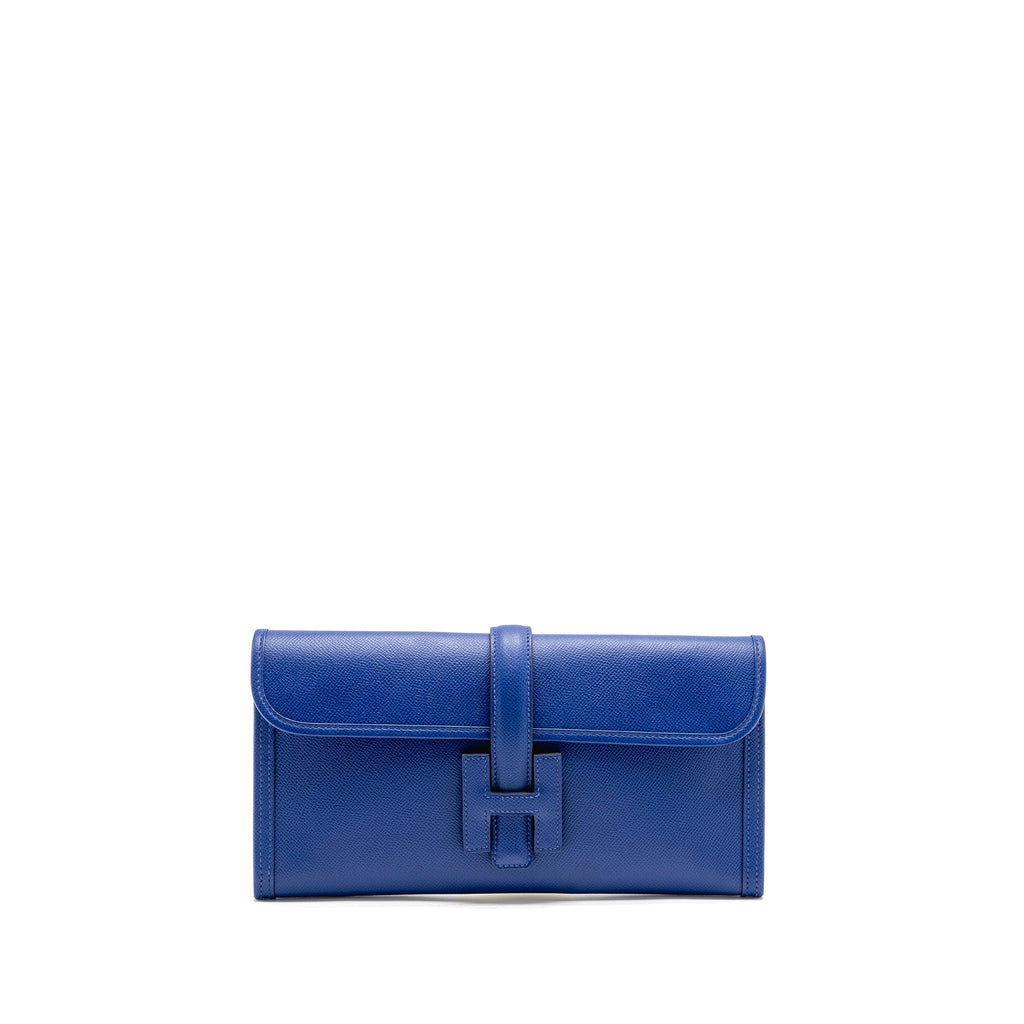 HERMES JIGE CLUTCH EPSOM BLUE ELECTRIC