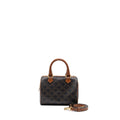 CELINE SMALL BOSTON BAG TRIOMPHE CANVAS/ LEATHER BROWN GHW