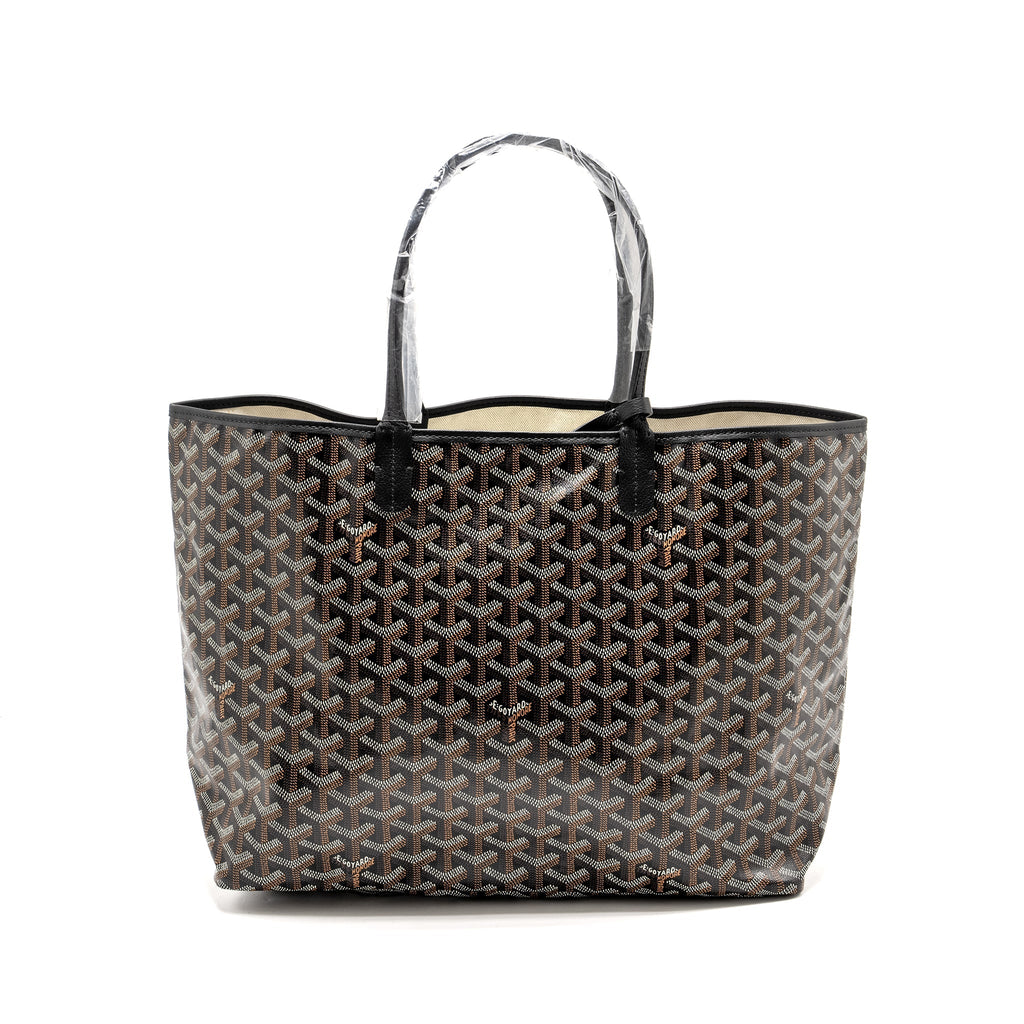 GOYARD SAINT LOUIS TOTE PM GOYARDLINE CANVAS / CALFSKIN BLACK SHW
