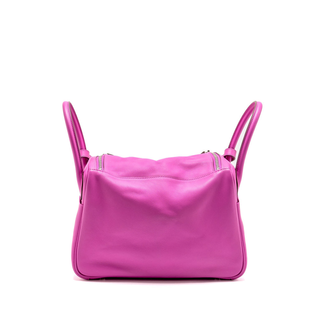 HERMES LINDY 30 SWIFT/EPSOM WITH MULTICOLOURED WEAVING STRAP ROSE POURPRE SHW