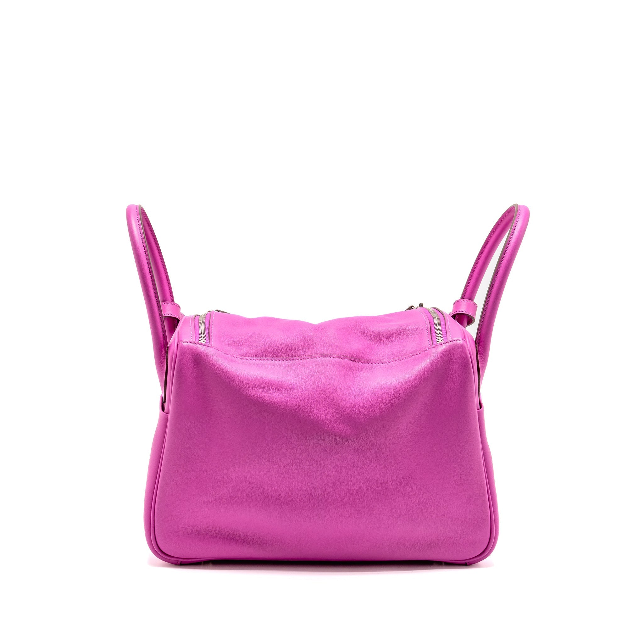 HERMES LINDY 30 SWIFT/EPSOM WITH MULTICOLOURED WEAVING STRAP ROSE POURPRE SHW