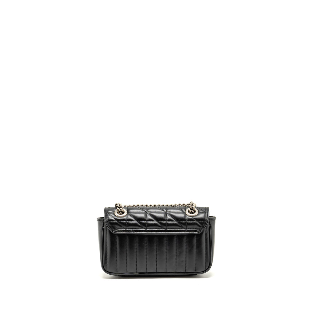 GUCCI SMALL GG MARMONT SHOULDER BAG CALFSKIN BLACK SHW