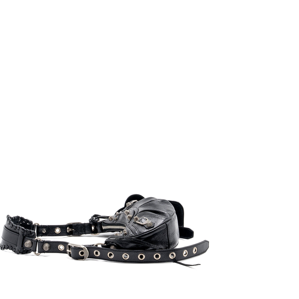 BALENCIAGA LE CARBO XS SHOULDER BAG LAMBSKIN BLACK SHW