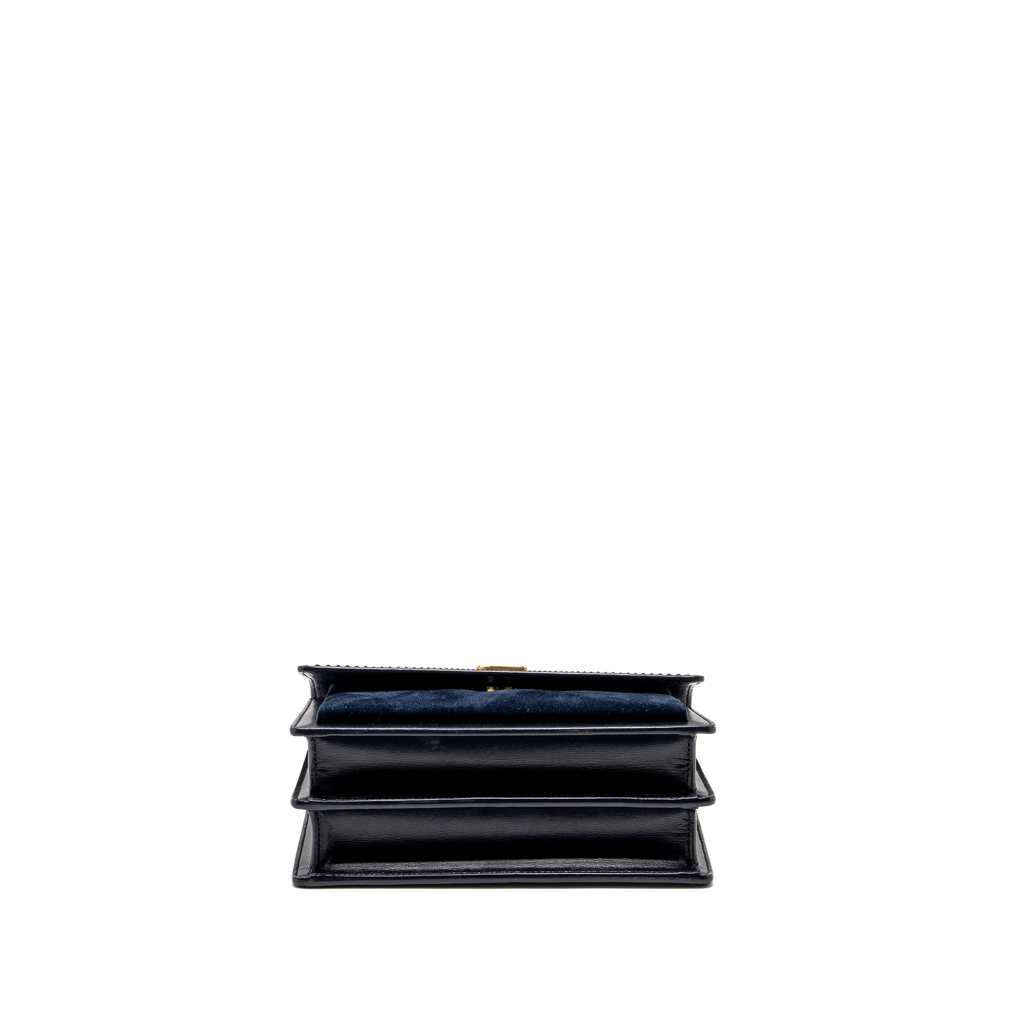 SAINT LAURENT /YSL SUNSET BAG PYTHON/SUEDE NAVY GHW