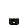 CHANEL MINI 2.55 REISSUE FLAP BAG AGED CALFSKIN BLACK BRUSHED GHW (MICROCHIP)