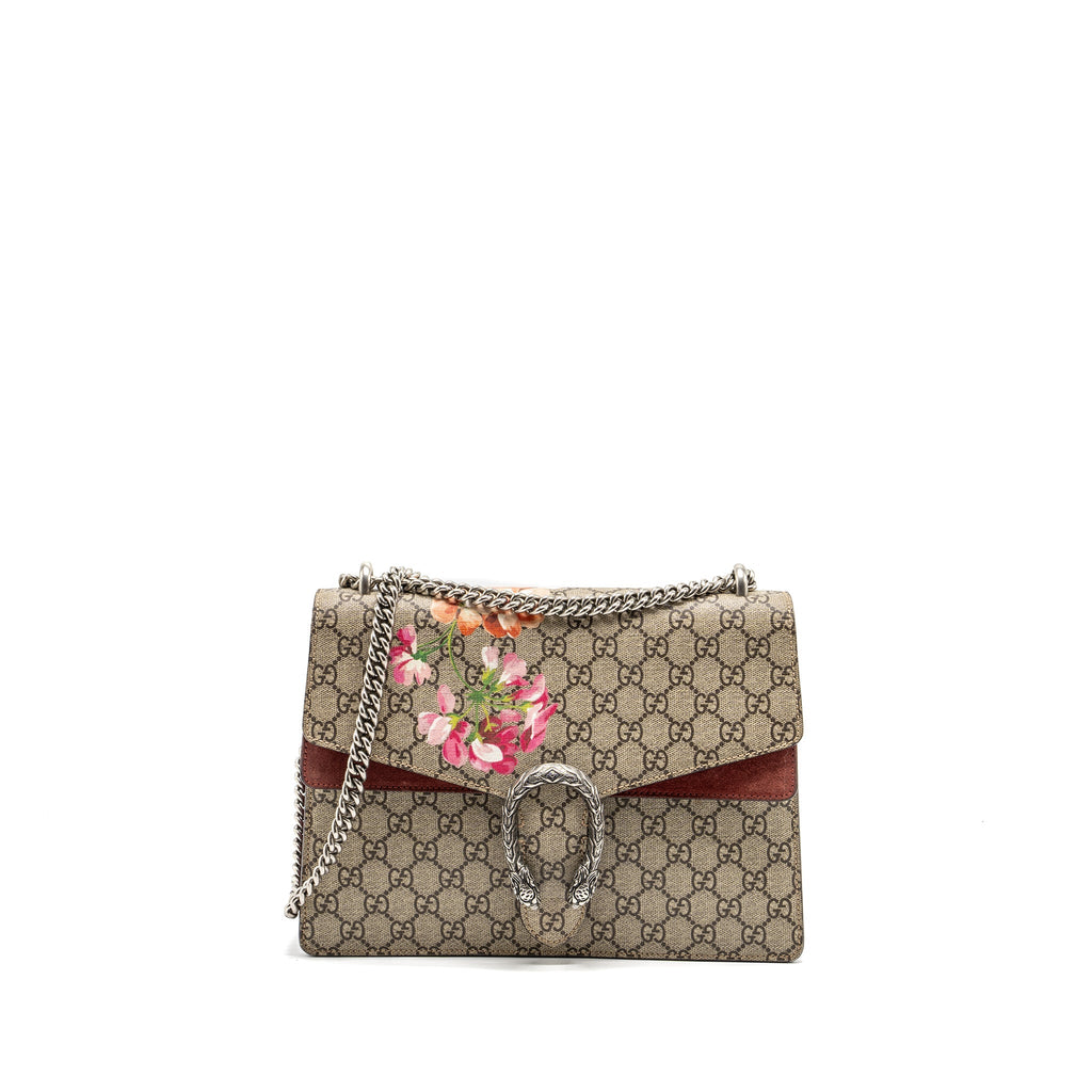 GUCCI LARGE DIONYSUS BAG GG SUPREME CANVAS WITH FLOWER PRINT MULTICOLOR SHW