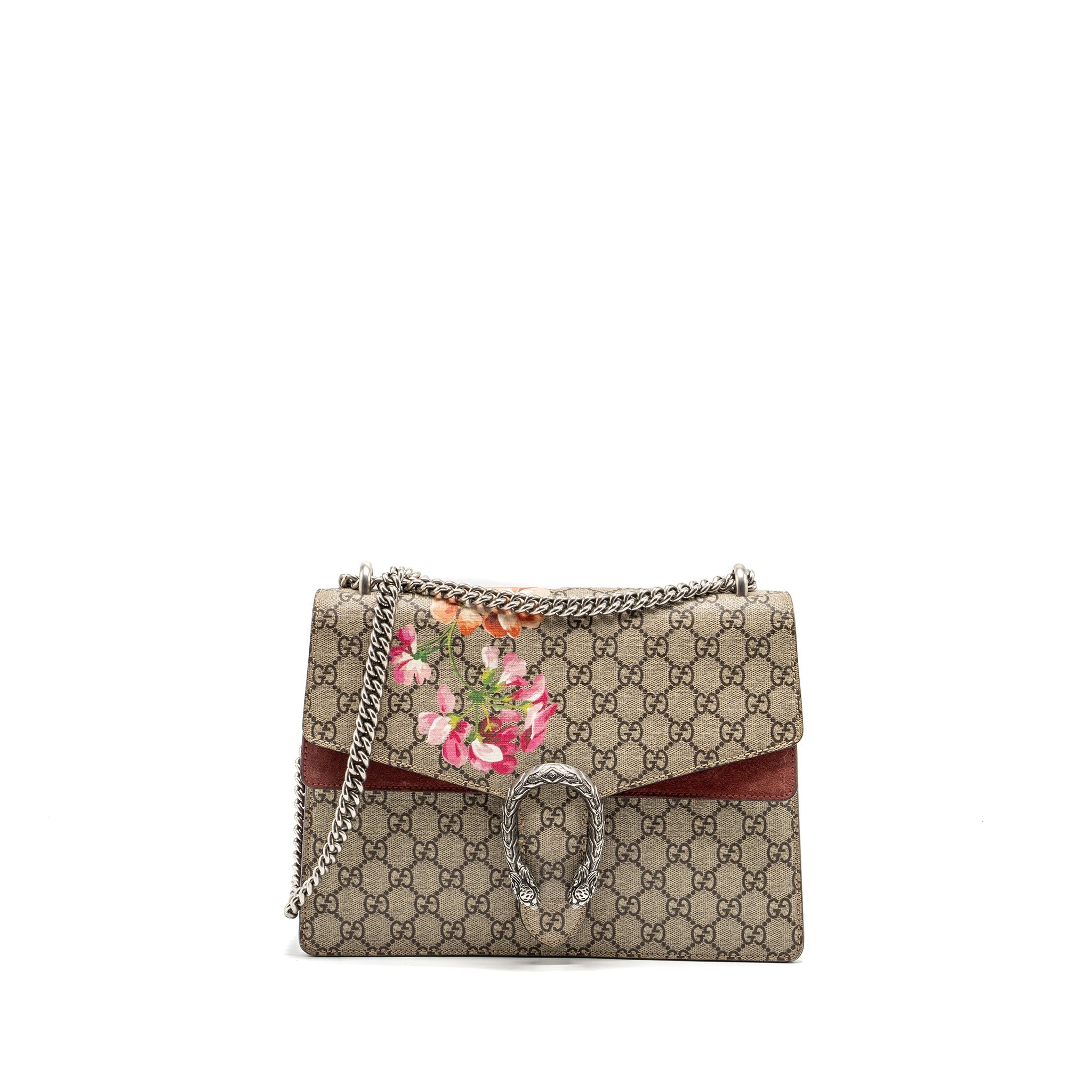 GUCCI LARGE DIONYSUS BAG GG SUPREME CANVAS WITH FLOWER PRINT MULTICOLOR SHW