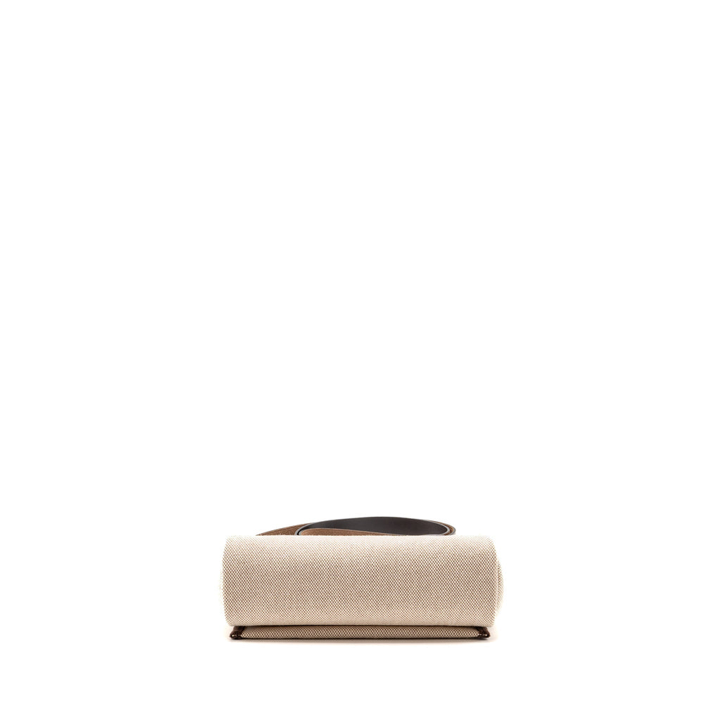 HERMES HERBAG MINI CANVAS/ HUNTER LEATHER ECRU-BEIGE/EBENE GHW