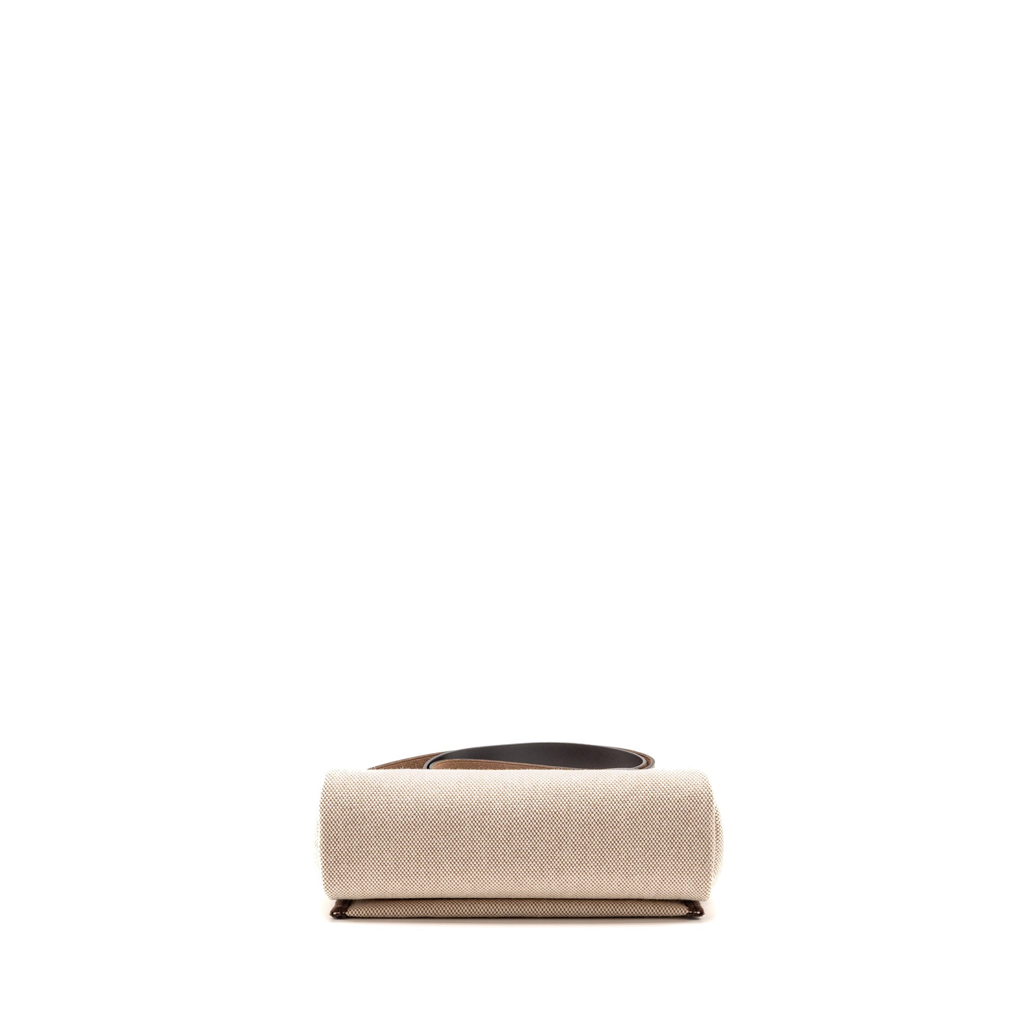 HERMES HERBAG MINI CANVAS/ HUNTER LEATHER ECRU-BEIGE/EBENE GHW