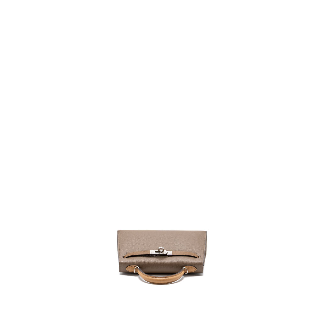 HERMES MINI KELLY II EPSOM ETOUPE/ ALEZAN/ BISCUIT SHW